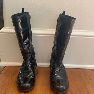 Prada black mid calf boots